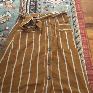 Linen button up skirt